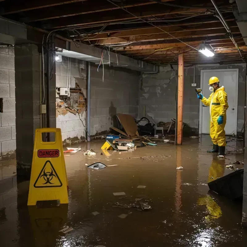 Flooded Basement Electrical Hazard in Acton, ME Property